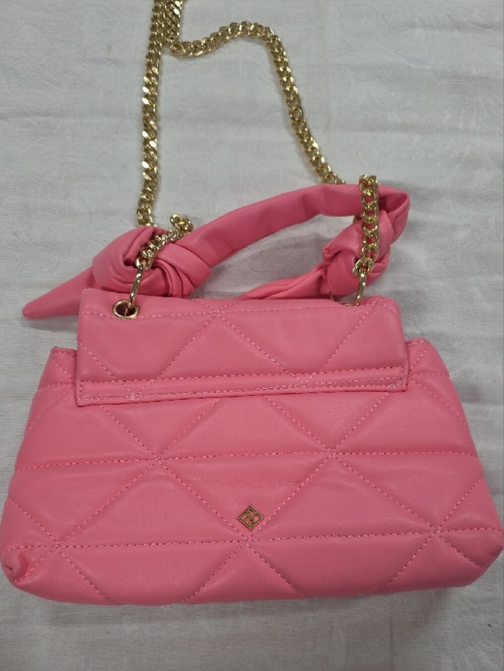 Call It Spring Pink Quilted Crossbody Bag with Knot Handles - Picture 4 of 7